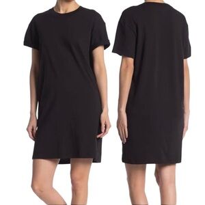 Madewell Tina Black Crew Neck Short Sleeve T-Shirt Dress Size Medium